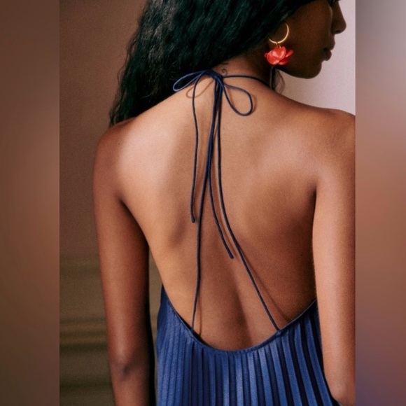 Sezane Matilda Midnight Blue Backless Dress - Picture 2 of 4